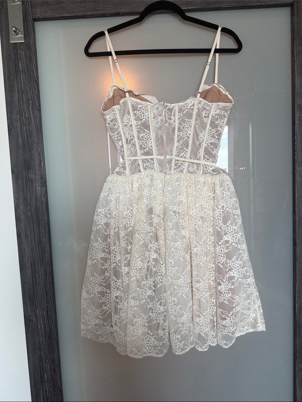 House of CB- Cream Lace Corset Mini Dress - Picture 4 of 11